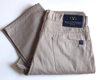 Pantalones vaqueros beige VALENTINO para hombre, talla 33 / W33