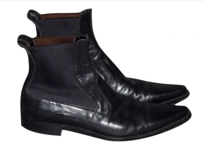 Vintage Dolce Men Boots Black Leather Size 43 9 Etsy