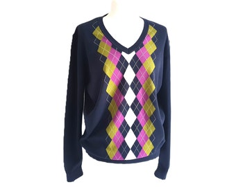 Suéter de punto TOMMY HILFIGER Vintage para hombre, talla S/M