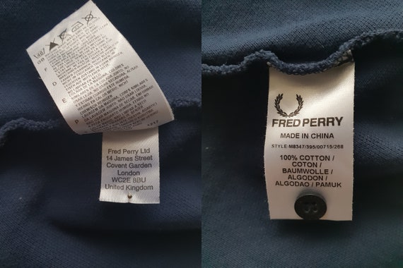 Vintage Polo Shirt by Fred Perry Navy Blue Red White Men Size XS Etsy