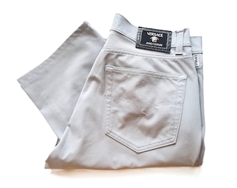 Pantalones grises vintage Versace Jeans Couture para hombre, talla W32 L36 32 x 36