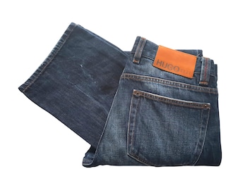 vintage Hugo Boss Jeans - Pantalon en denim bleu pour hommes, taille 31 x 32