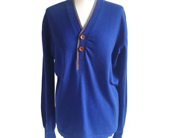 Y2K Vintage Paul Smith Jeans Pullover Wool Cobalt Blue Sweater Size M / L
