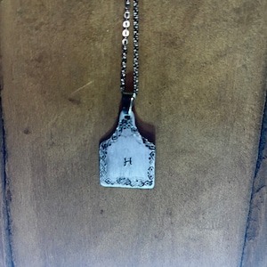 Cow tag Initial Necklace