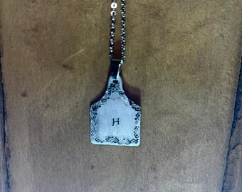 Cow tag Initial Necklace