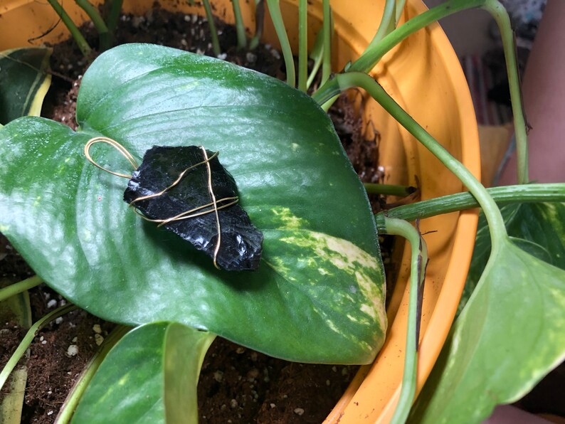 raw obsidian wire wrapped