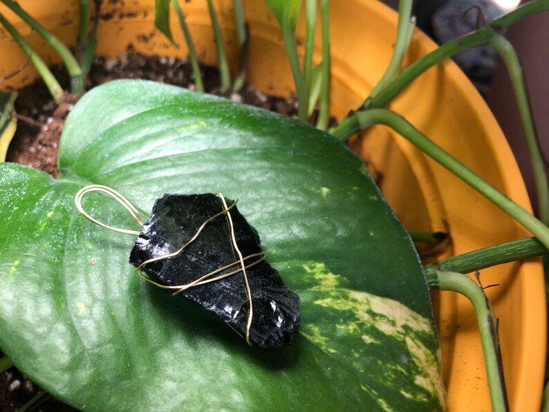 raw obsidian wire wrapped