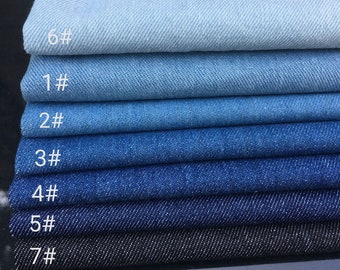 Heavy Blue Denim Fabric Washed Denim 