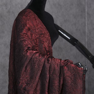 Burgundy Pleated Texture Fabric: DIY Sewing, Dressmaking - By The Half Yard
