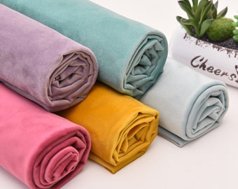 Polyester Velvet Fabric: Soft Upholstery Sewing Material By The Half Yard