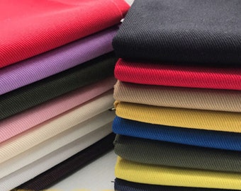 Tela de abrigo, tela de mezclilla de algodón de color, tela de algodón 100%, mezclilla gruesa, tela de mezclilla de sarga, mezclilla suave, tela de costura, por la media yarda