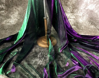 Purple-green Gradient Mesh Fabric Designer Fabric Stretch Mesh Fabric Stage Mesh Fabric Wide 150cm By The Half Yard