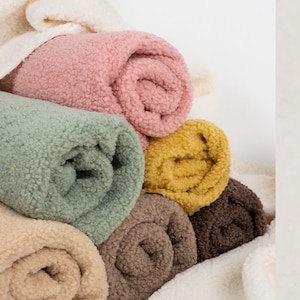 Warm Lamb Wool Fabric, Sherpa Fabric, Lamb Faux Fur, Winter Fabric, Blanket Sherpa, Jacket Lining Fabric, By The Half Yard
