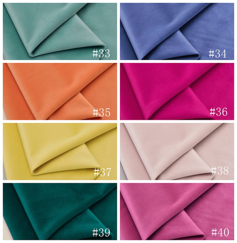 56 Colors Velvet Fabric Soft Velvet Fabric Velvet Upholstery Etsy