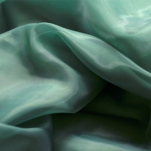 Donkergroene organzastof: 59'' brede transparante tule, materiaal trouwjurk (op halve meter gesneden)