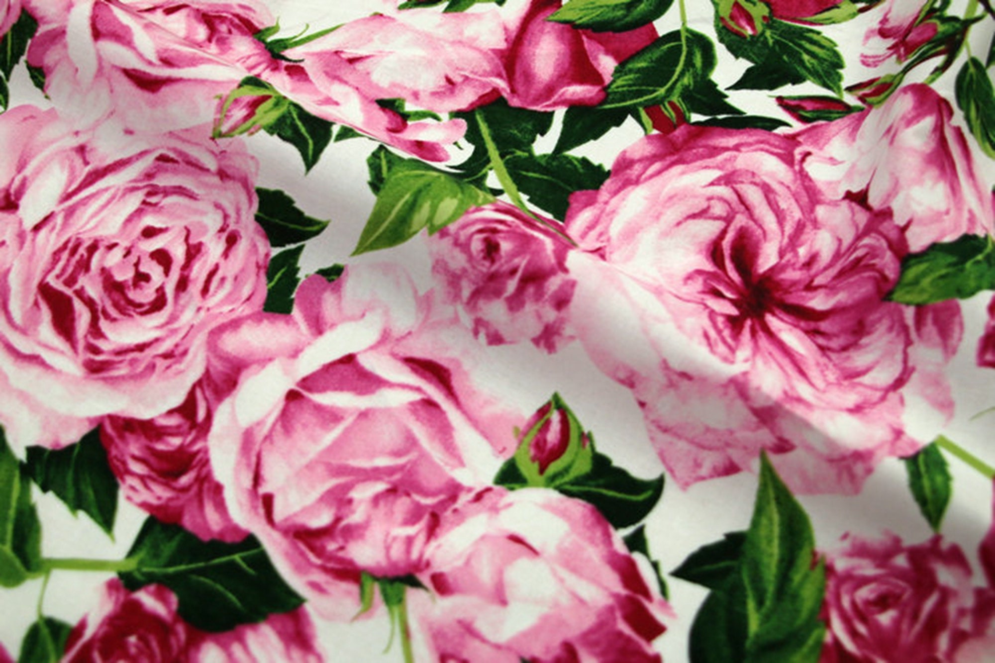 Width 55'' Cotton Fabric. Rose Fabric Printed Fabric Etsy