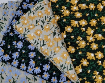 Baumwolle Leinen Stoff - bestickt Daisy Style Stoff - weiß Daisy Style Stoff - DIY Stoff 1/2 Yard