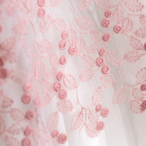 High-grade organza embroidery fabric, white mesh lace embroidery fabric, Dress fabric, wedding dress fabric, DIY fabric by the half yard