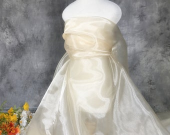 Water Gloss Glitter Organza Fabric: Colored Sheer Wedding Dress Material, 150cm Wide