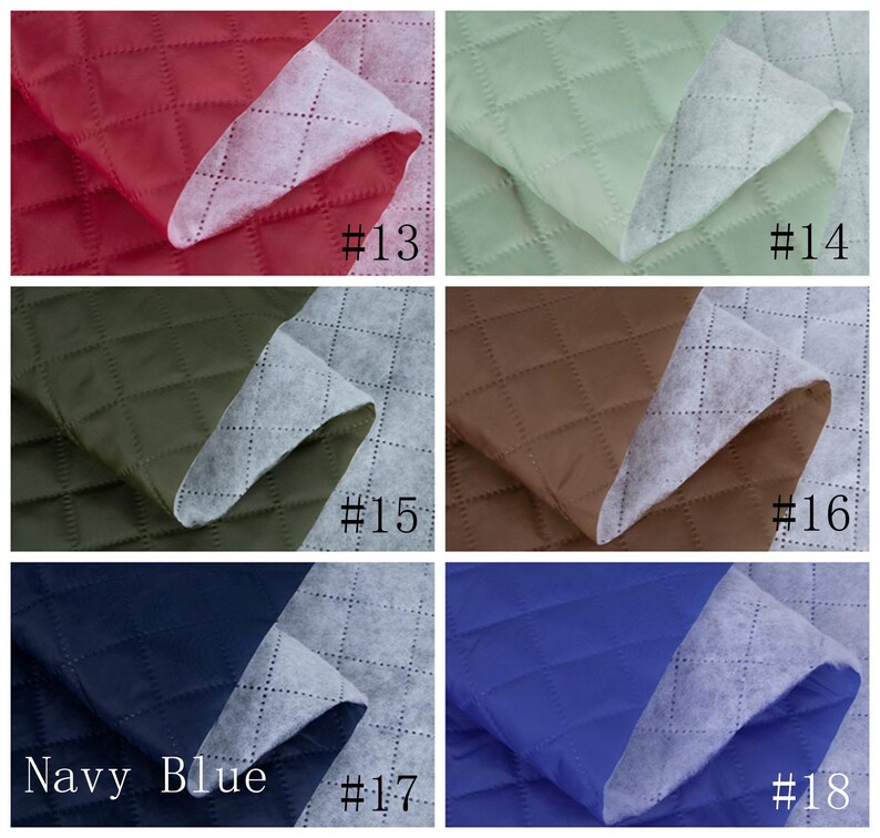 Quilted Polyester Lining Fabric, Warm Winter DIY Material, 59 Inch Width image 5