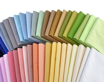 Cotton Twill Poplin Fabric: Plain DIY Fabric By The Half Yard