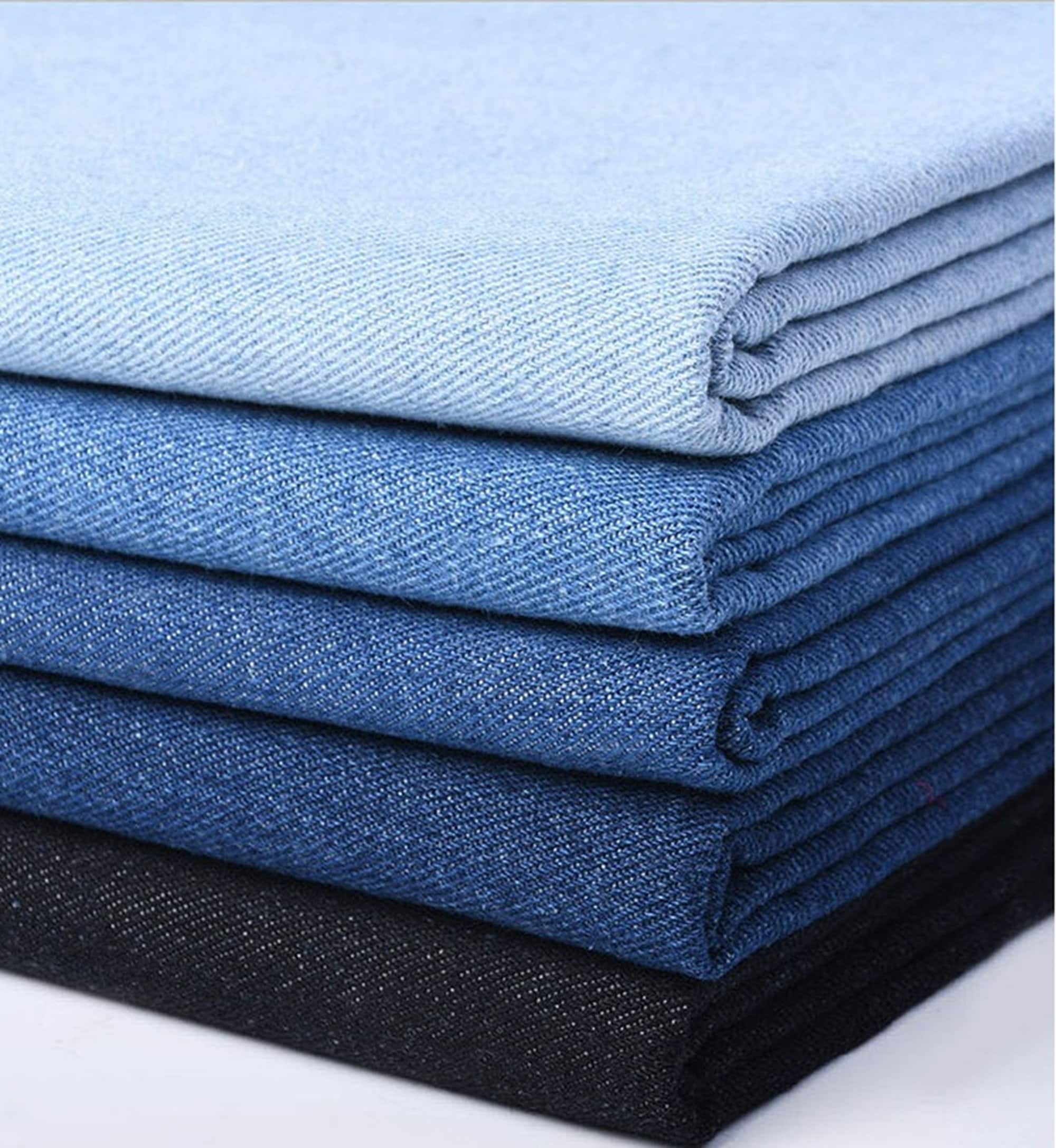 Dark Shade 4oz Lightweight Washed Blue Denim Fabric by Metre