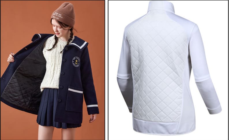 May include: A navy blue jacket with a white collar and white trim. The jacket has a button closure and a patch on the left side with a star and the text "Starlight Academy".