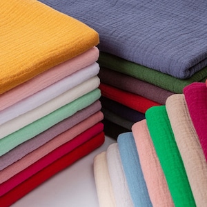 Double Layer Cotton Fabric: Solid Color Dress & Pajama Material - 51&#39;&#39; Wide, Half Yard
