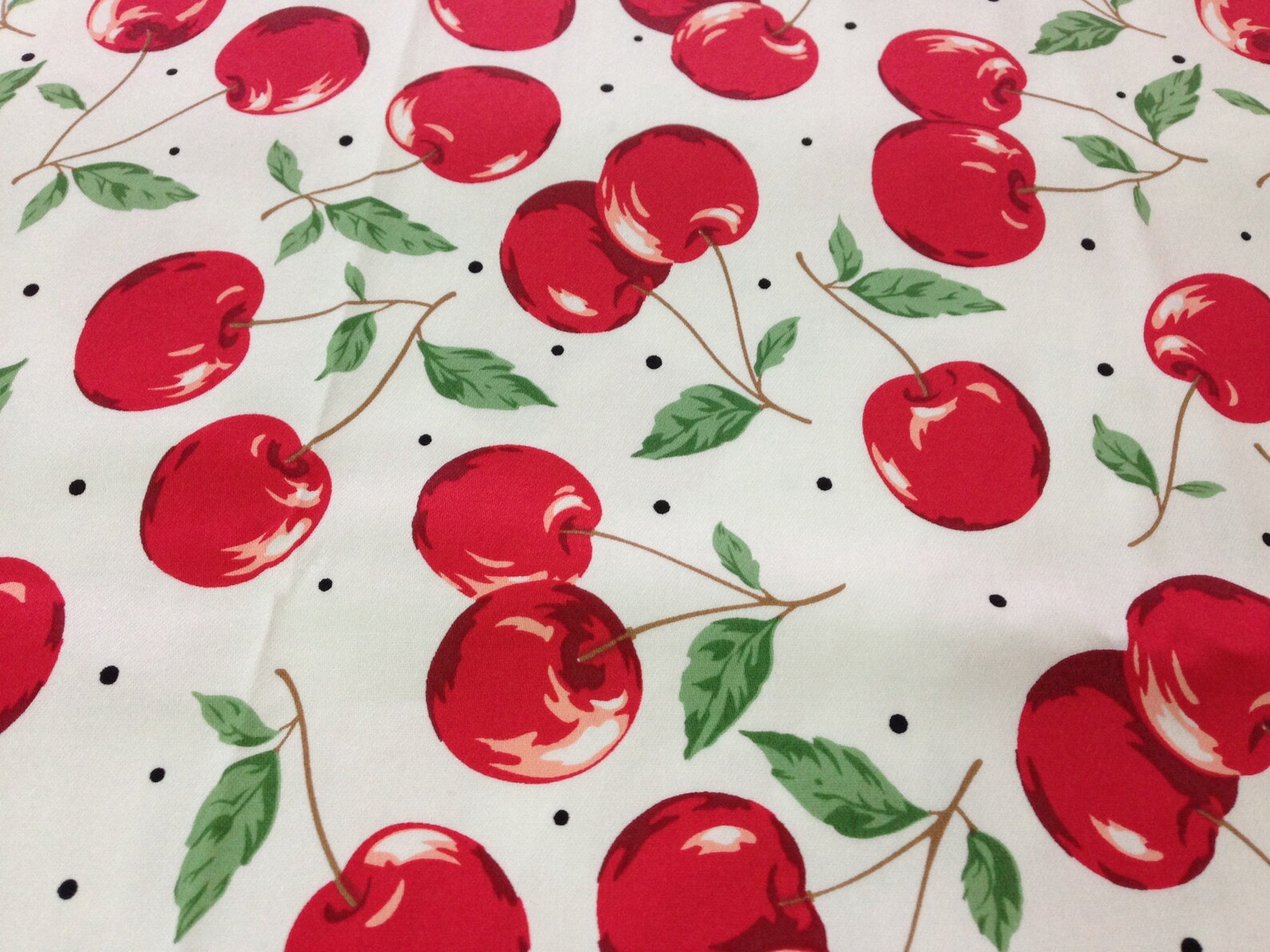 Cotton Fabric Cherry Dress Fabric Summer Print Princess Etsy