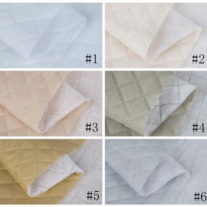 Quilted Polyester Lining Fabric, Warm Winter DIY Material, 59 Inch Width image 3