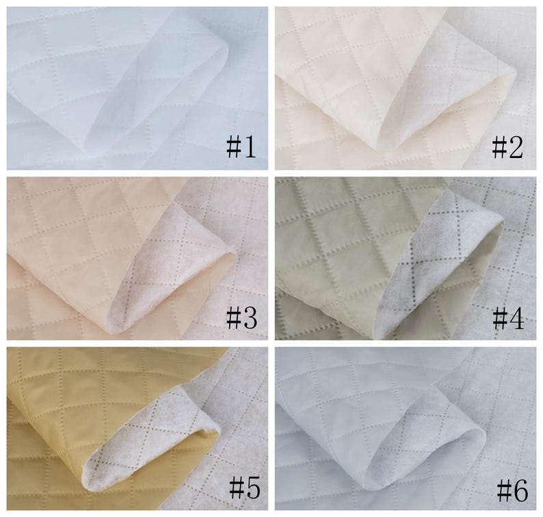 Quilted Polyester Lining Fabric, Warm Winter DIY Material, 59 Inch Width image 3