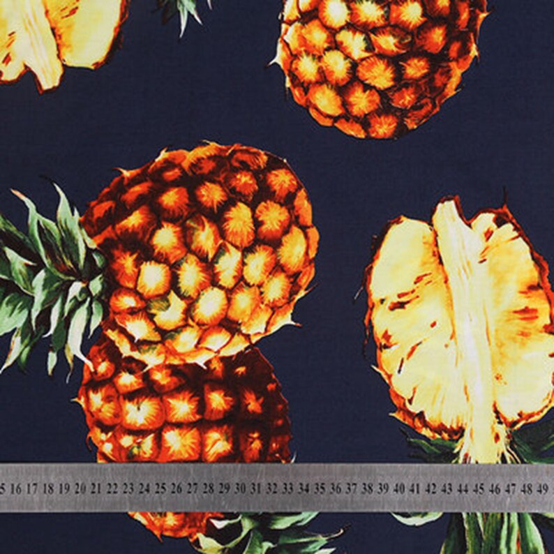 4 Colors 100 Cotton Fabric Pineapple Dress Fabric Summer Etsy