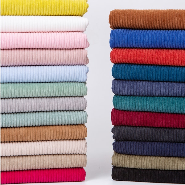 Tissu en velours côtelé 23 couleurs, tissu de style rétro, tissu de manteau, tissu de canapé, tissu d'ameublement, par la demi-cour
