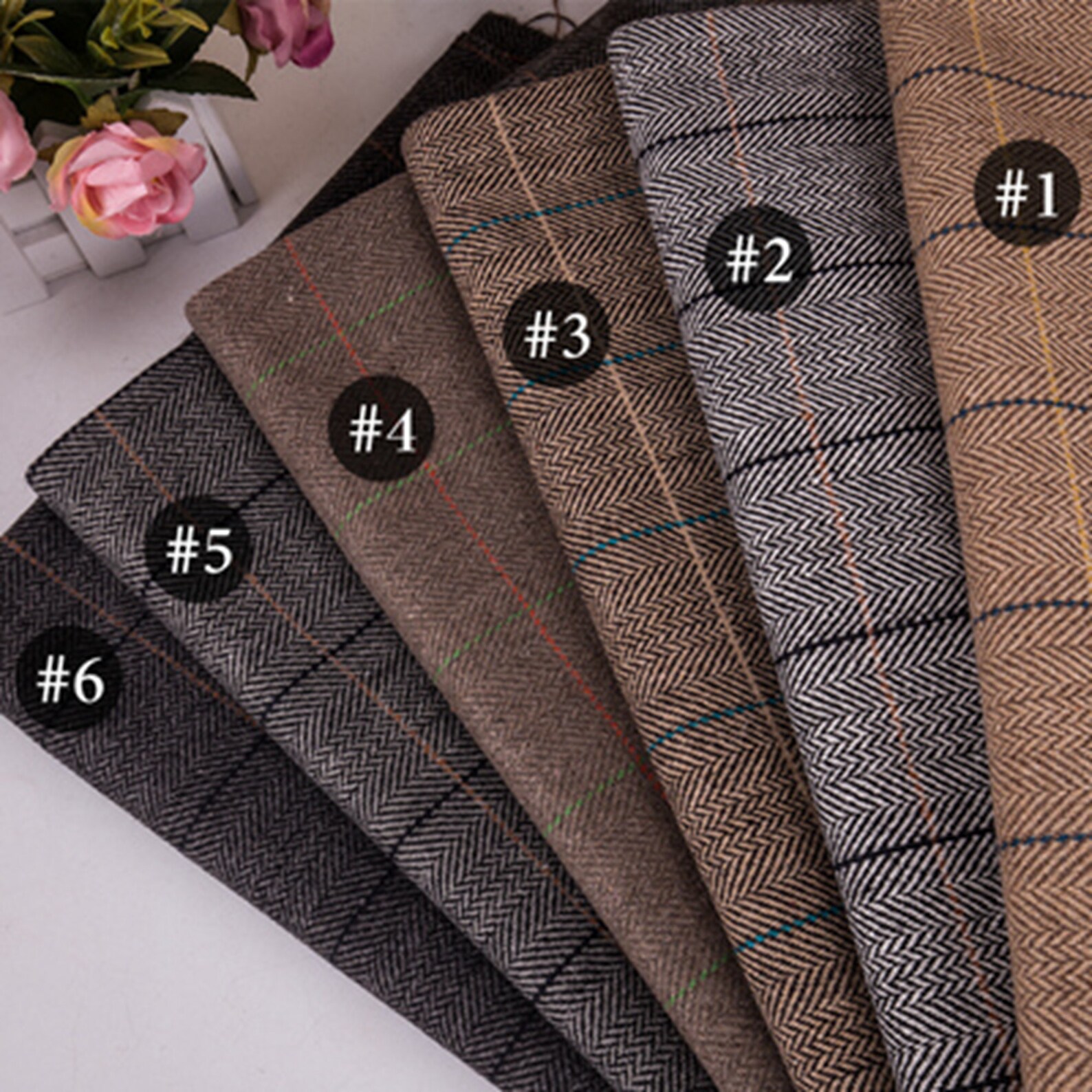 6 Style Vintage Wool Fabric Coat Fabric Woolen Fabric Etsy