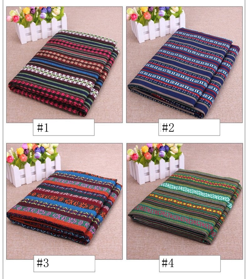 Selling Nepal Fabric Nepal Style Colorful Jacquard Striped Etsy