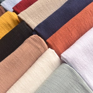 Bamboo Texture Flax Linen Fabric: Lightweight Cotton Blend, 51&quot; Wide (1/2 Yard)