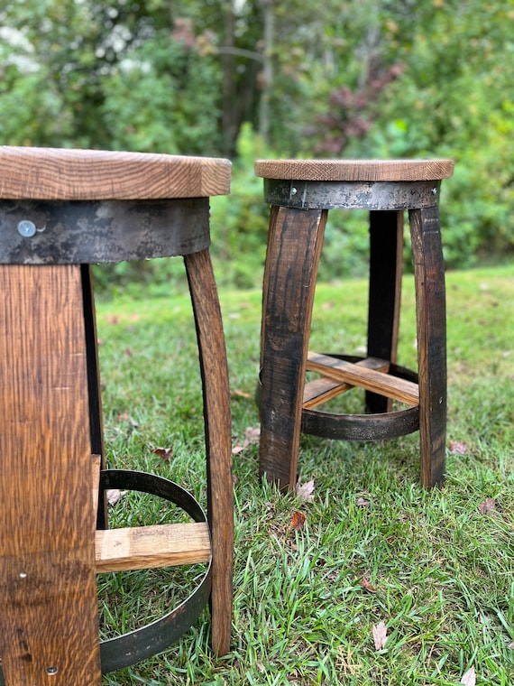 Whiskey Barrel Stools Stave Barrel Stools Indoor and Outdoor Stools Etsy