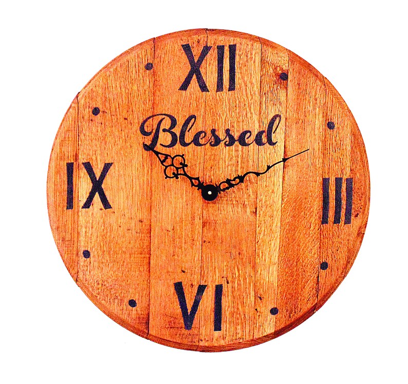 Whiskey Barrel Wall Clock Whiskey Gift Hanging Clock Etsy