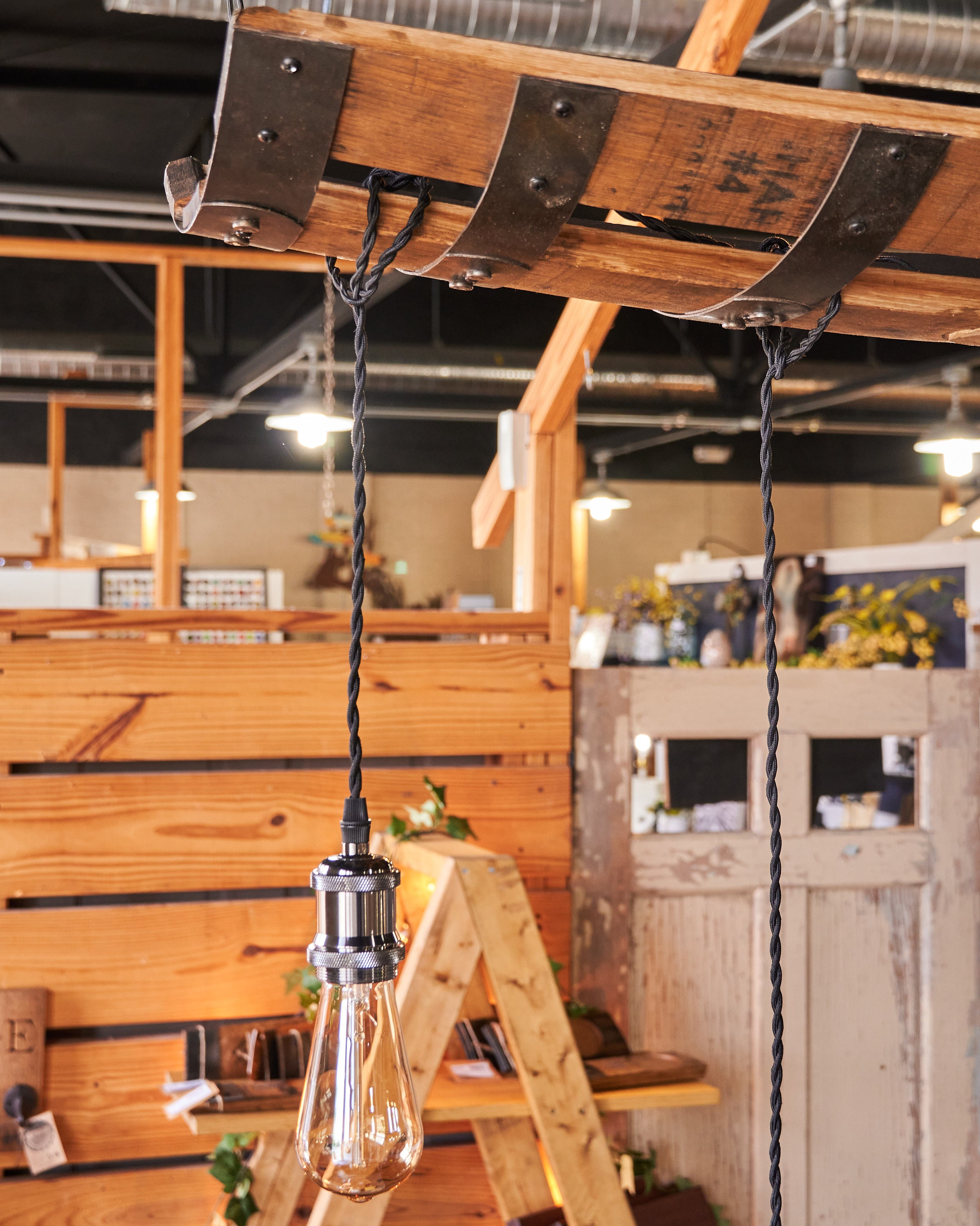 Whiskey Barrel Pendant Light, Rustic Farmhouse Lighting, Made From ...
