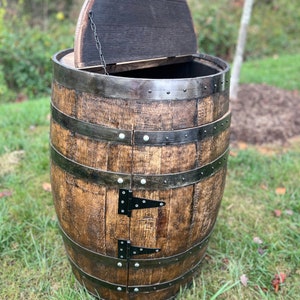 Whiskey / Bourbon Barrel Cabinet - Display Liquor Cabinet -