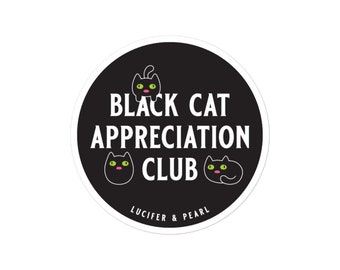 The Black Cat Appreciation Club Sticker - Drawlloween Day 29 - Black Cat
