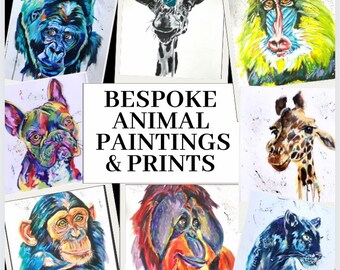 Peintures et estampes d'art mural d'animaux originaux et personnalisés sur mesure