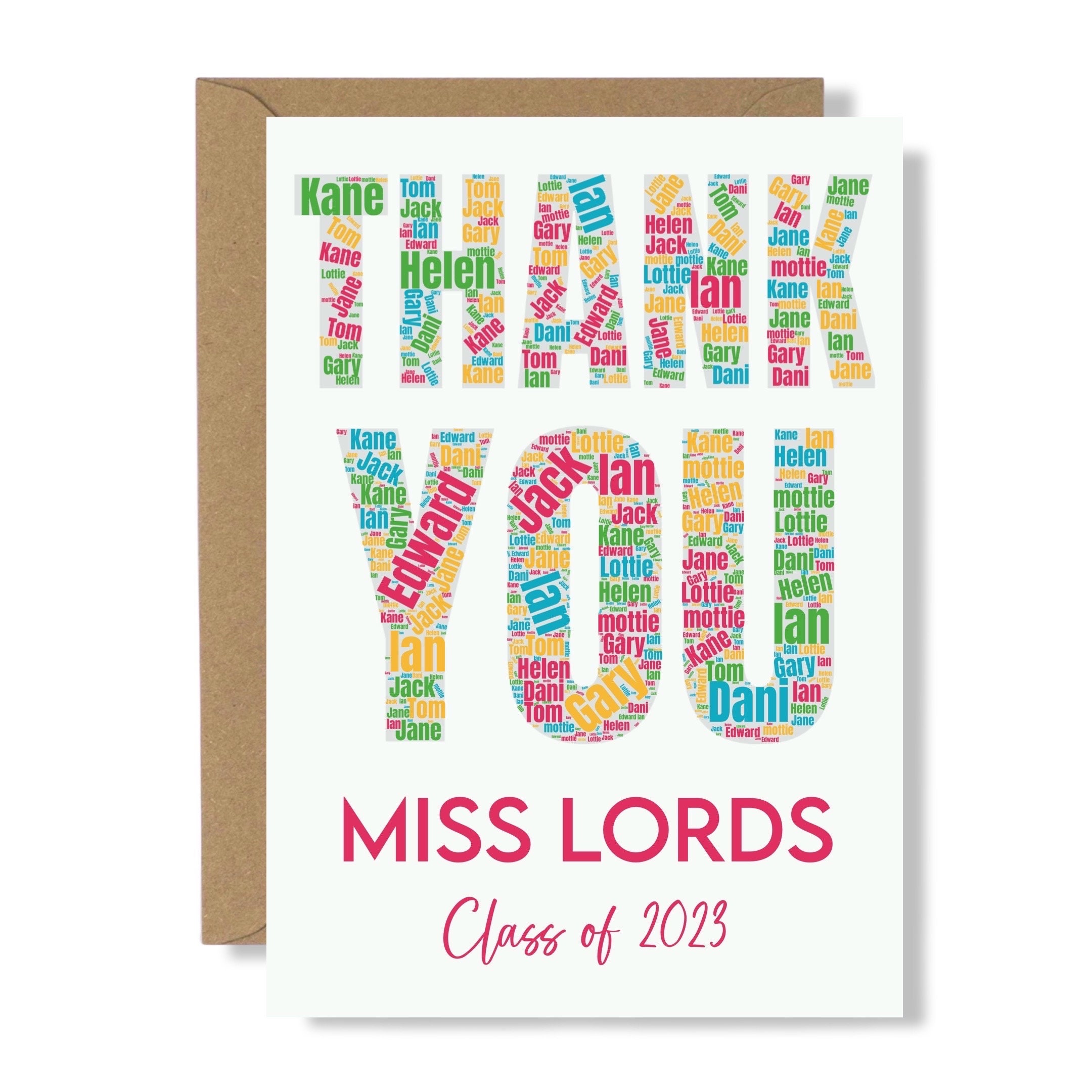 Teacher Thank You Card Thank You End of Term Card - Etsy UK