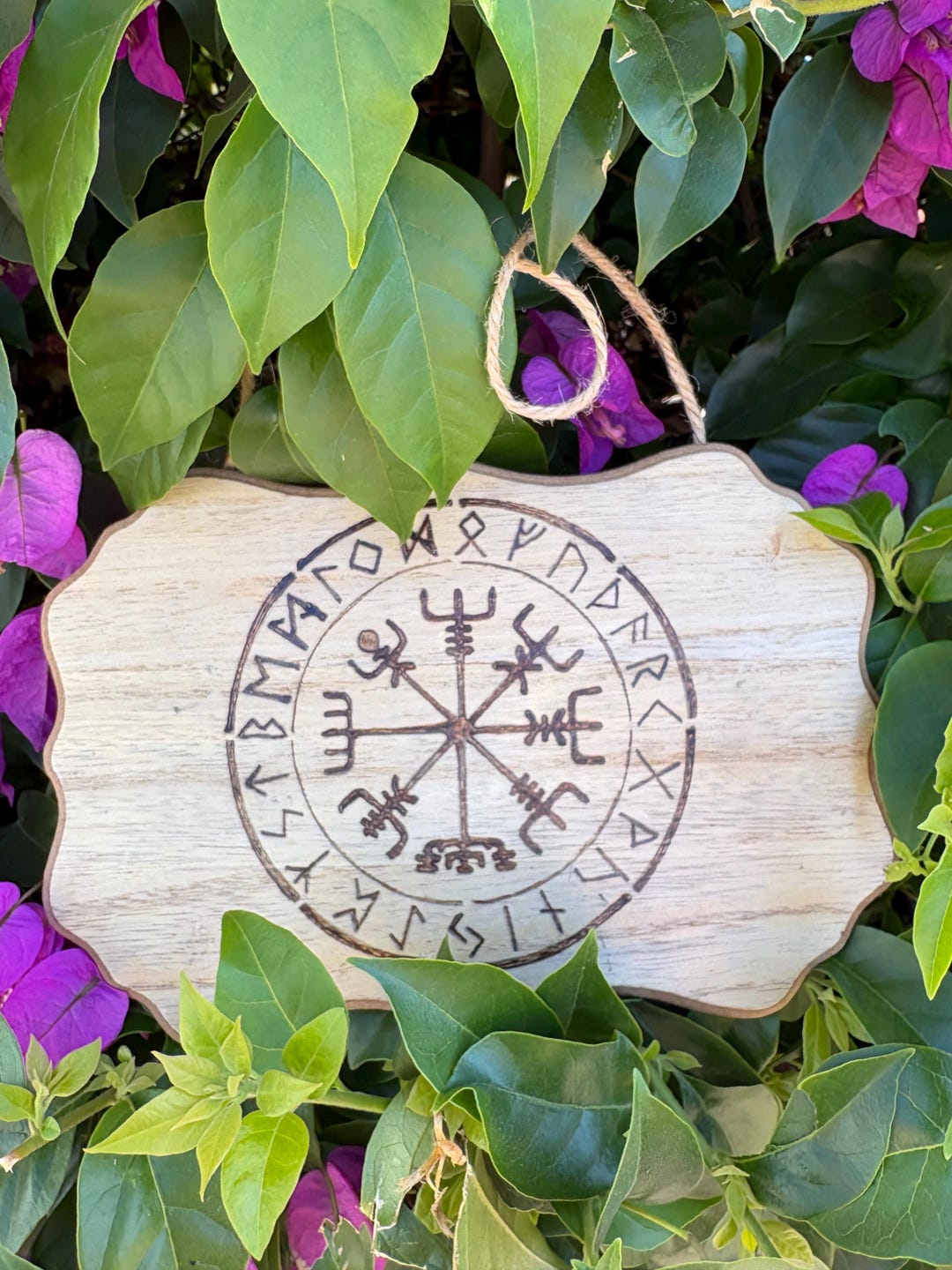 Viking Compass With Runes and Protection Sigil READY TO SHIP - Etsy