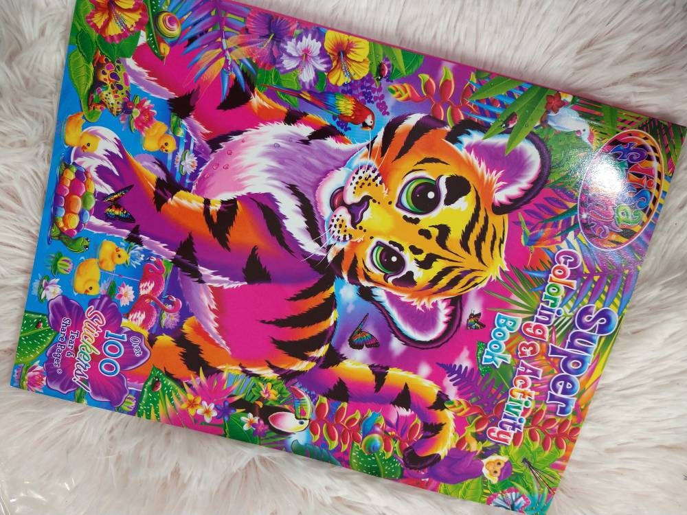 Lisa Frank Coloring Book for Adults Relaxation Set ~ Advanced Lisa Frank Adult Coloring Book with 50 Bonus Stickers (lisa Frank Bundle)