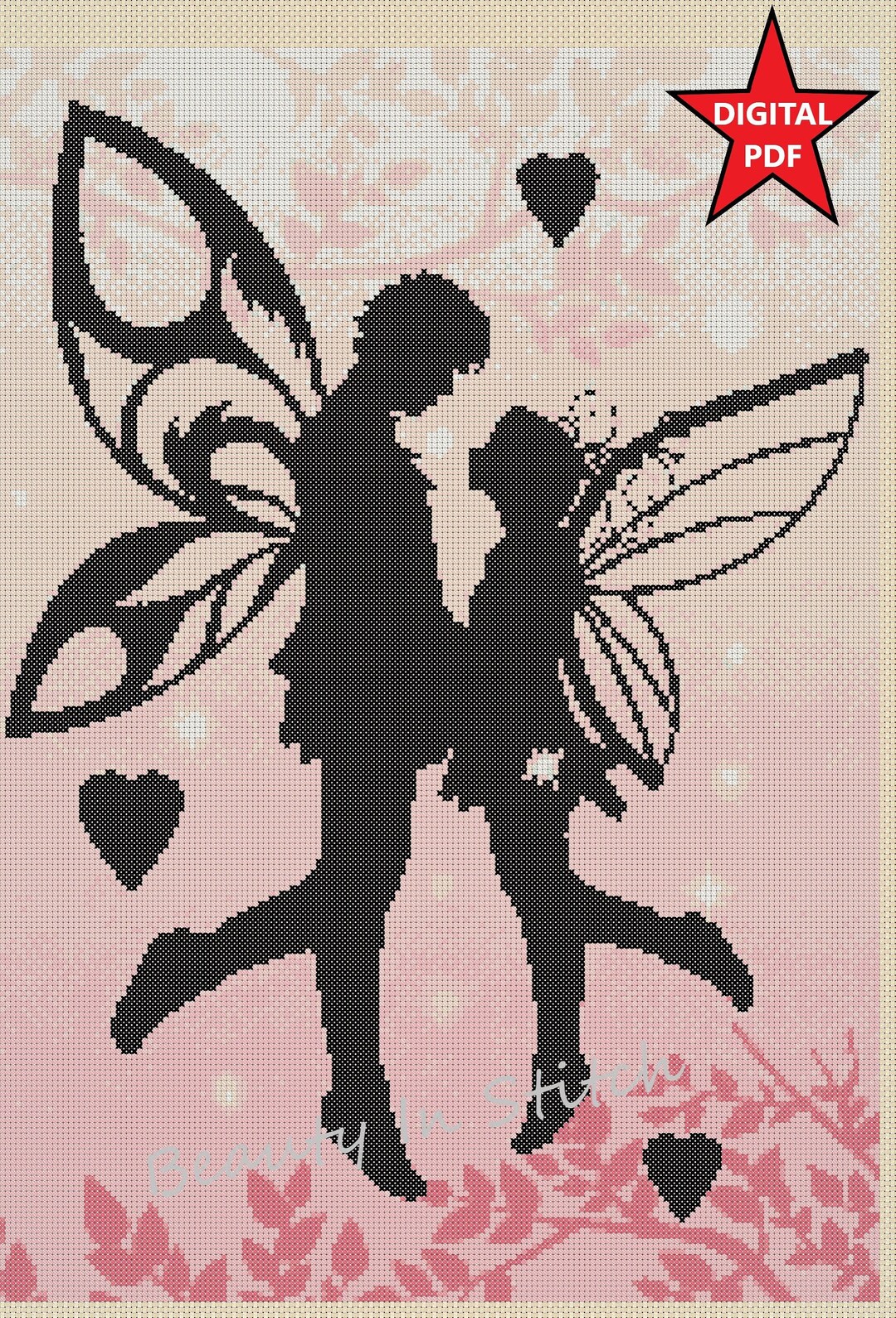 Digital Download PDF Cross Stitch Chart Fairy Dreams Silhouette - Etsy
