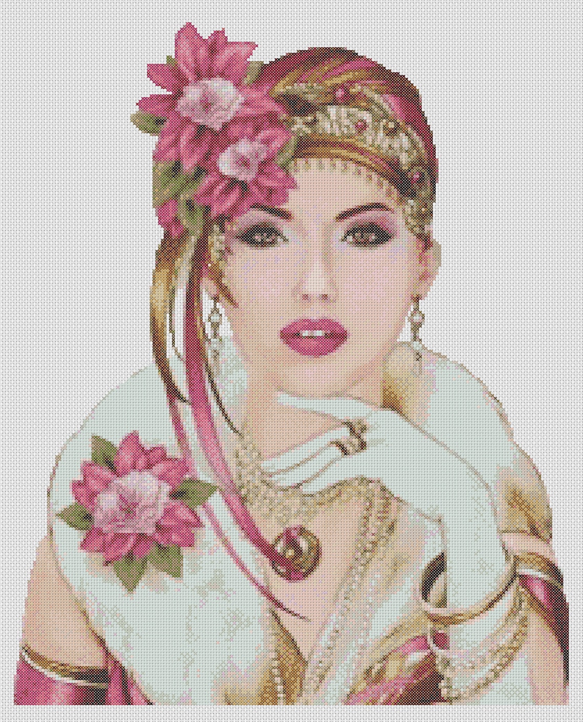 Cross Stitch Chart Art Deco Lady No. 9 Etsy