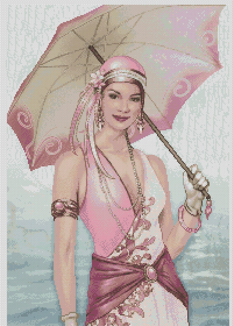 Cross Stitch Chart Art Deco Lady No. 10 Etsy