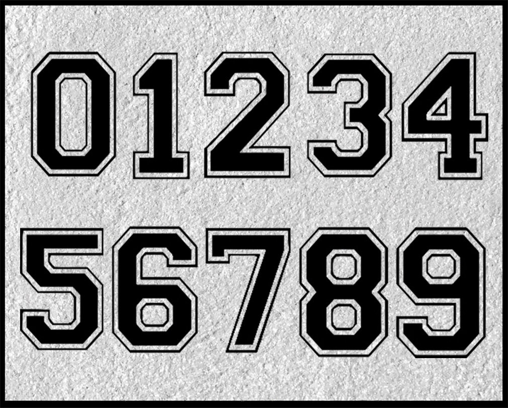Jersey Number Stencil Patterns