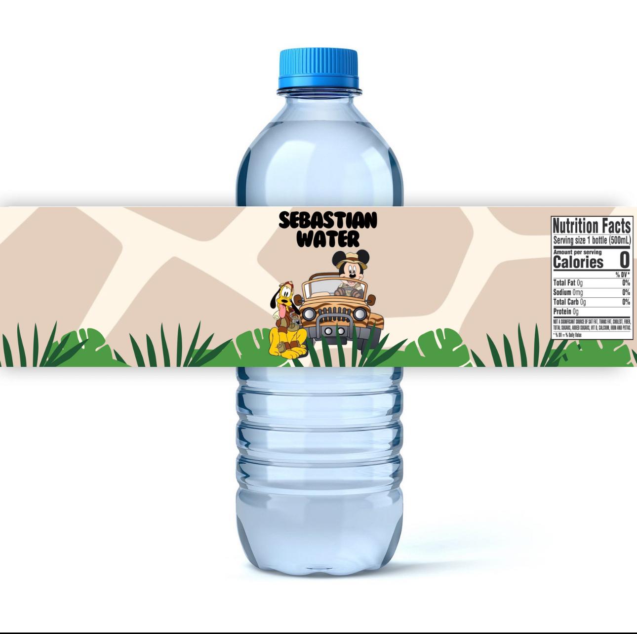 Editable Safari Water Bottle Label Template Printable Mickey Safari ...